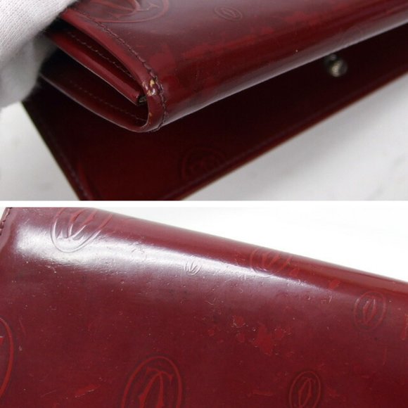 CARTIER Happy Birthday Bifold Long Wallet Bordeaux [Deep Red] - Picture 6 of 10
